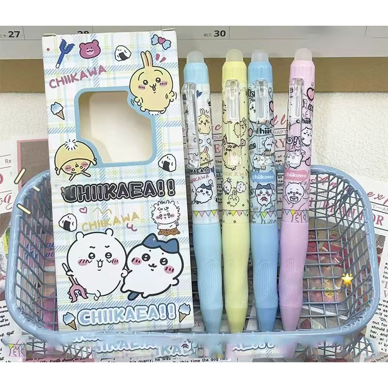 

pulpen gel 4pcs bisa hapus pulpen gel pen 0.5mm aesthetic penatinta hitam retractable alat tulis