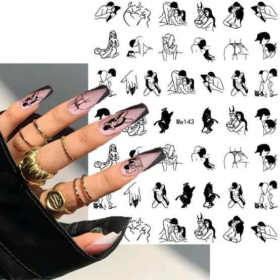 Stiker Sex Kuku palsu || Sex Sticker For Nail Art || Stiker kuku 18+