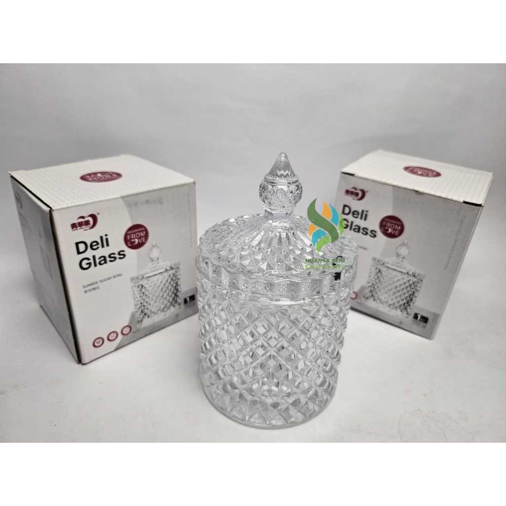 Toples Kaca Kristal Set Mewah Kristal Besar Toples Kaca Jumbo Aesthetic