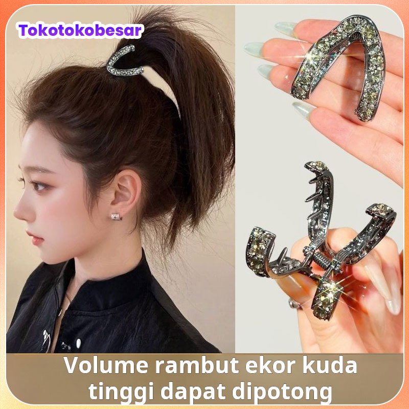 Jepitan rambut kecil yang sederhana dan serbaguna, jepitan rambut pendek setengah terikat, periode t