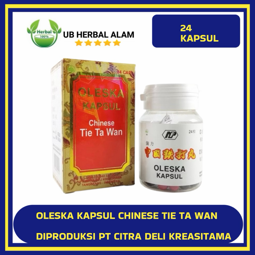 Oleska Kapsul chinese tie ta wan 24 kapsul Tie Ta Wan obat memar bengkak kepukul luka dalam tie ta w
