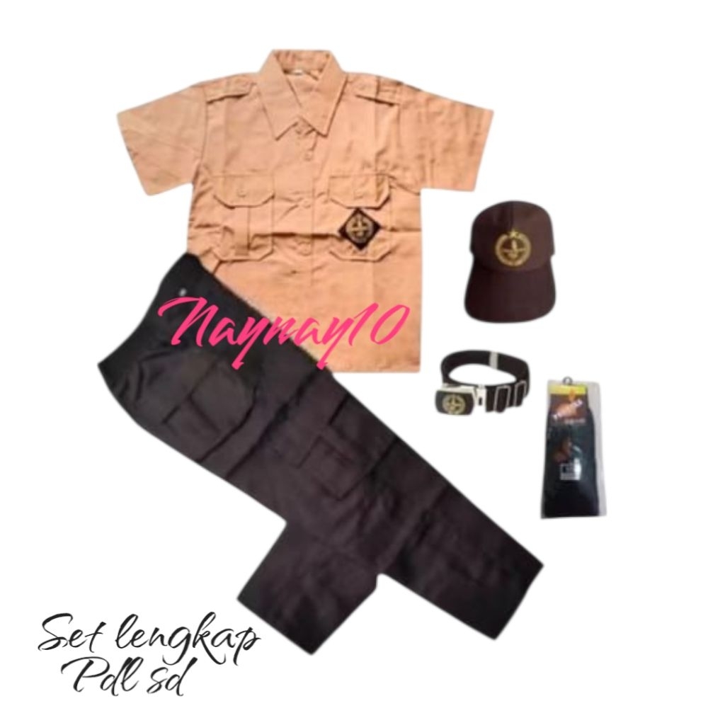 set lengkap baju pramuka kancing pendek celana pramuka pdl panjang sd anak laki laki