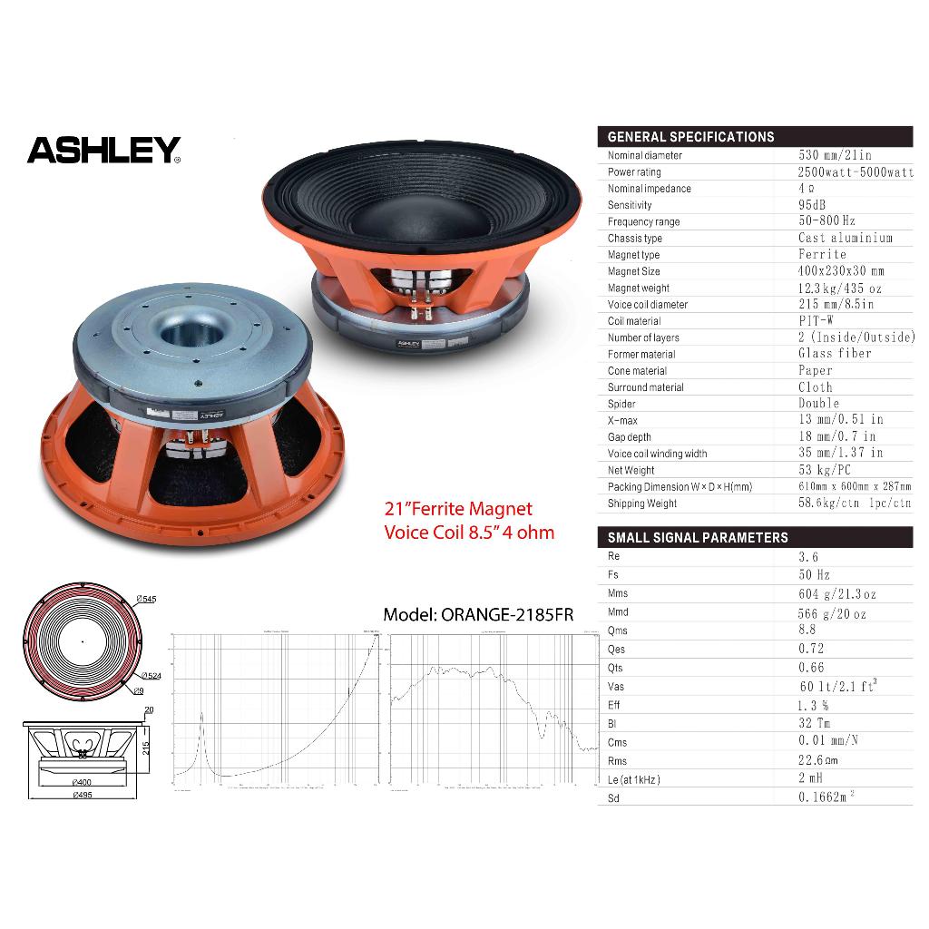 SPEAKER ASHLEY 21 INCH ORANGE-2185NEO COIL 8.5 INCH