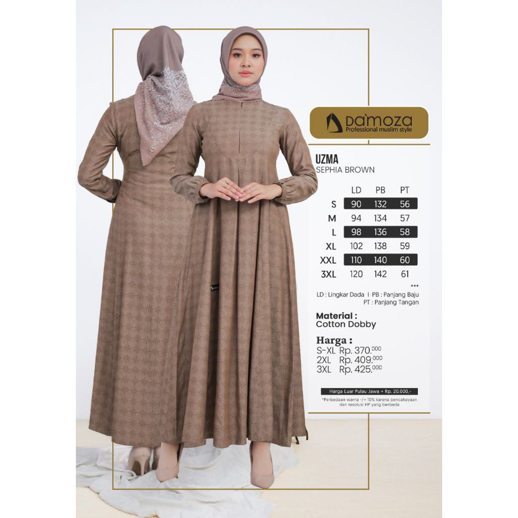 Gamis Uzma By Damoza Sepia Brown
