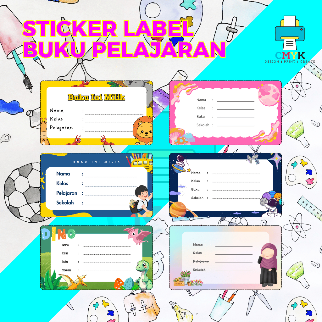 

Label Nama Buku Pelajaran Sekolah - 10 pcs