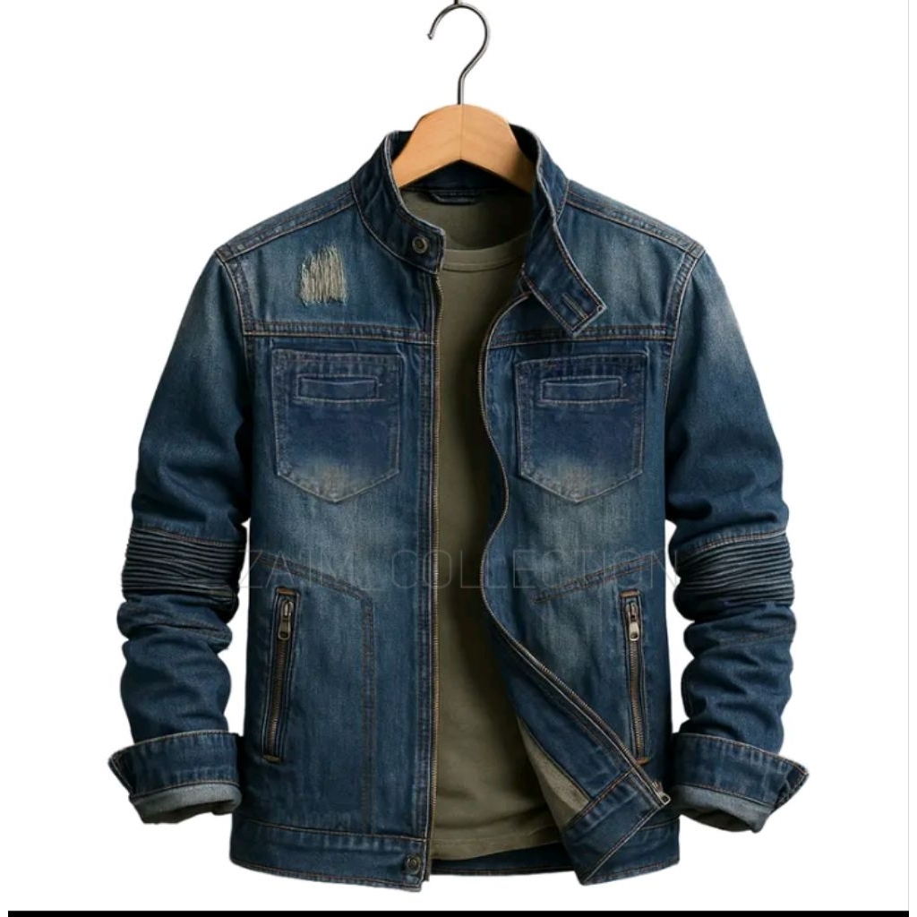 JAKET JEANS BIKER DENIM PRIA WANITA TERBARU BLAZER KEREN DISTRO READY M-XXL