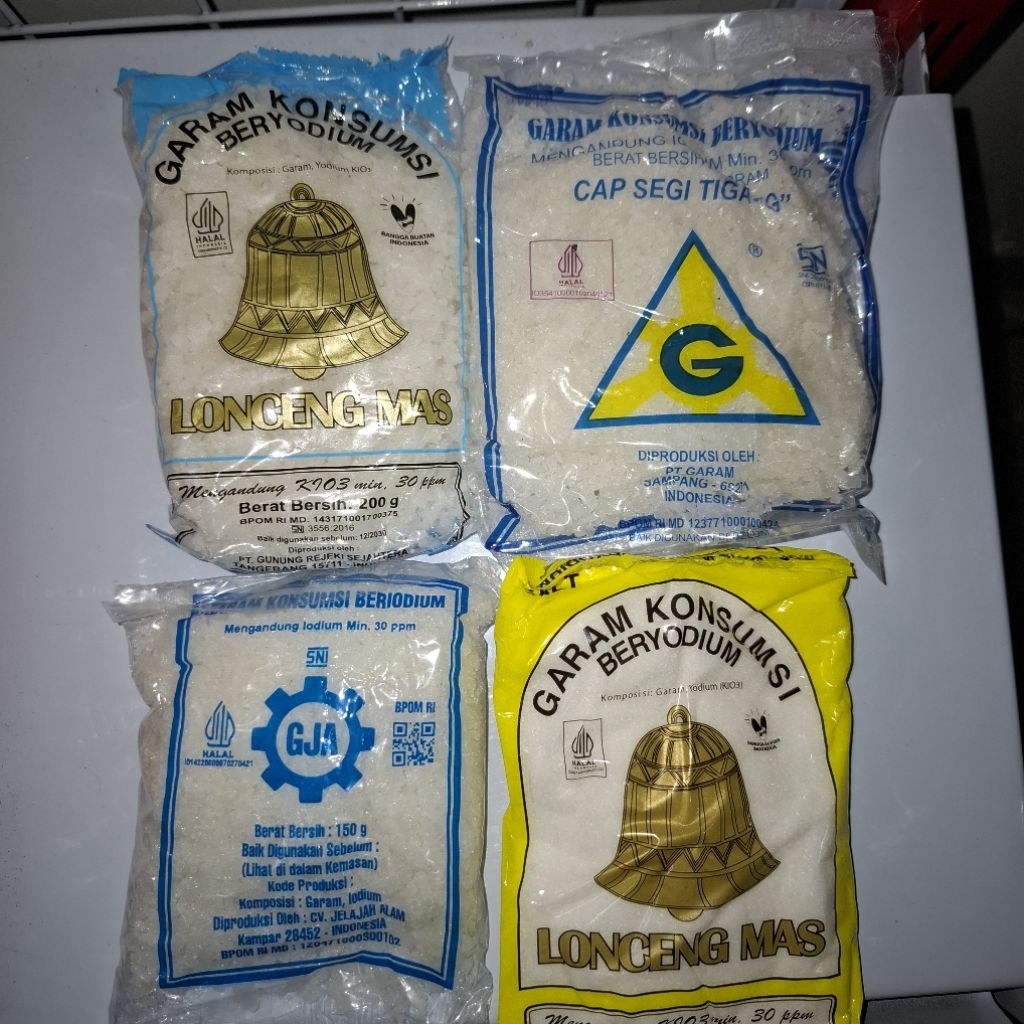 

Garam Lonceng Mas/Cap Segi Tiga G/GJA kasar halus 150gr 200gr