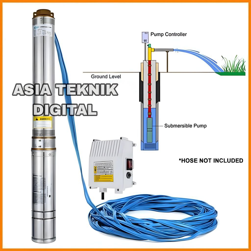 Mesin Pompa Air Satelit VENEZIA 3SQV3-21+Kabel 50M Pompa Satelit 3 IN