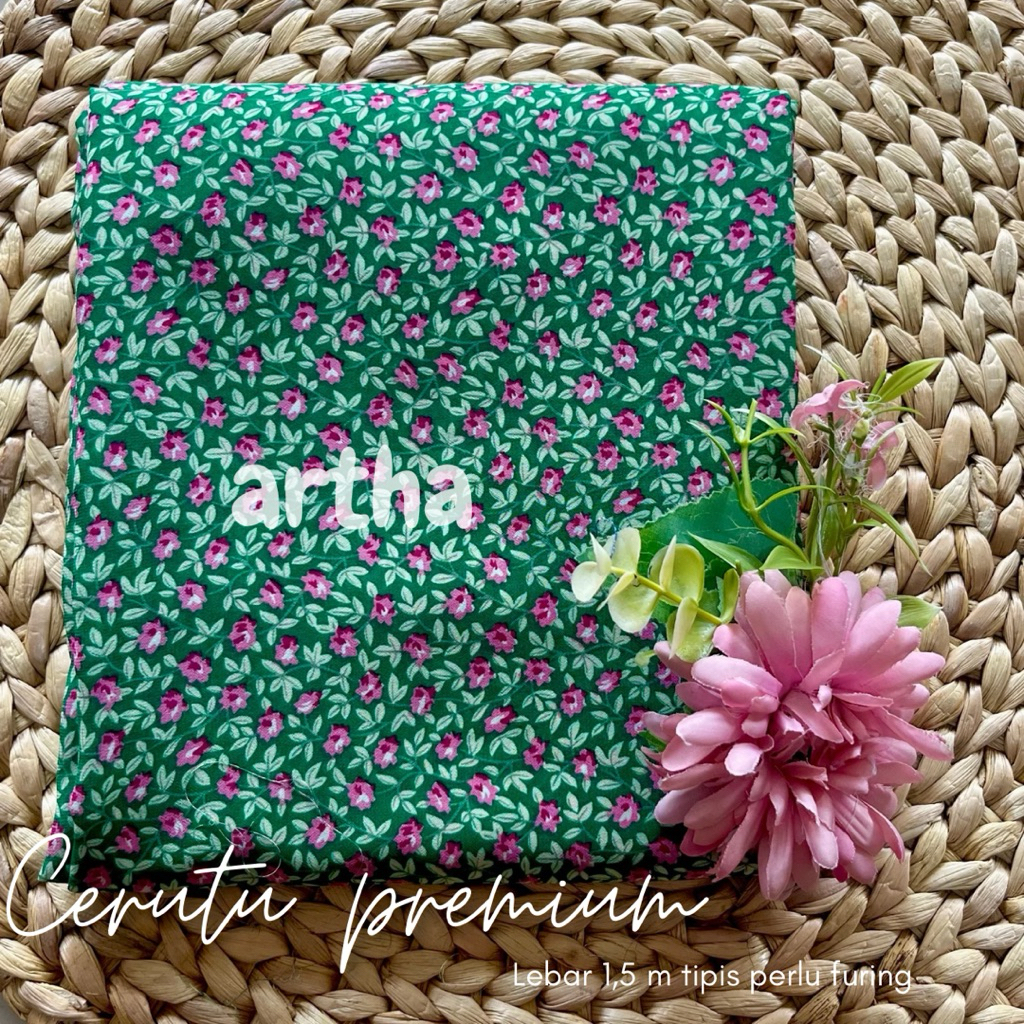 kain ceruty premium motif bunga bahan gamis motif