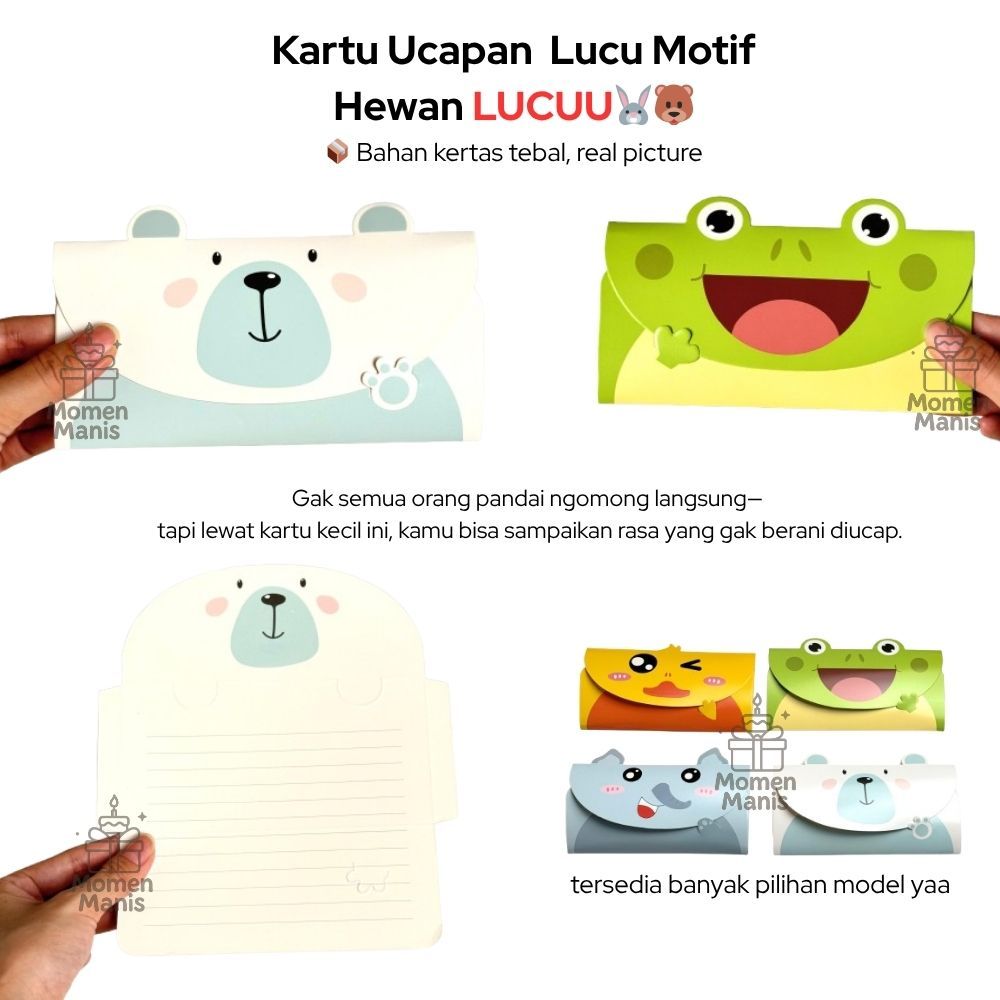 

Kartu Ucapan Amplop Surat Angpao Karakter Hewan Lucu Animal Fashion Model Kertas Tebal