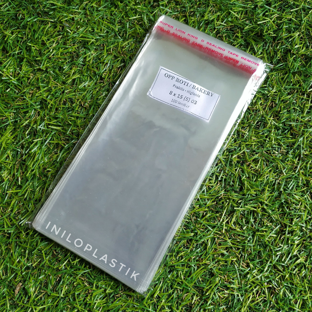 Plastik OPP Roti Pie Souvenir Seal lem perekat 8x15 / Plastik Seal OPP Lem 8cm x 15cm