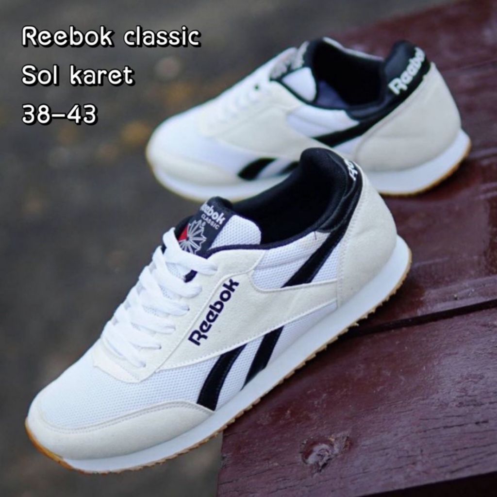 SEPATU PRIA REEBOK CLASSIC RUNNING NEVY WHITE