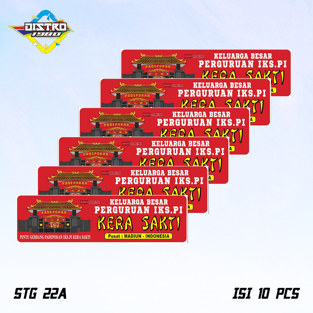 

ISI 10 PCS STIKER IKS.PI KERA SAKTI STG 22A ANTI AIR BAHAN VINYL (STG 22)