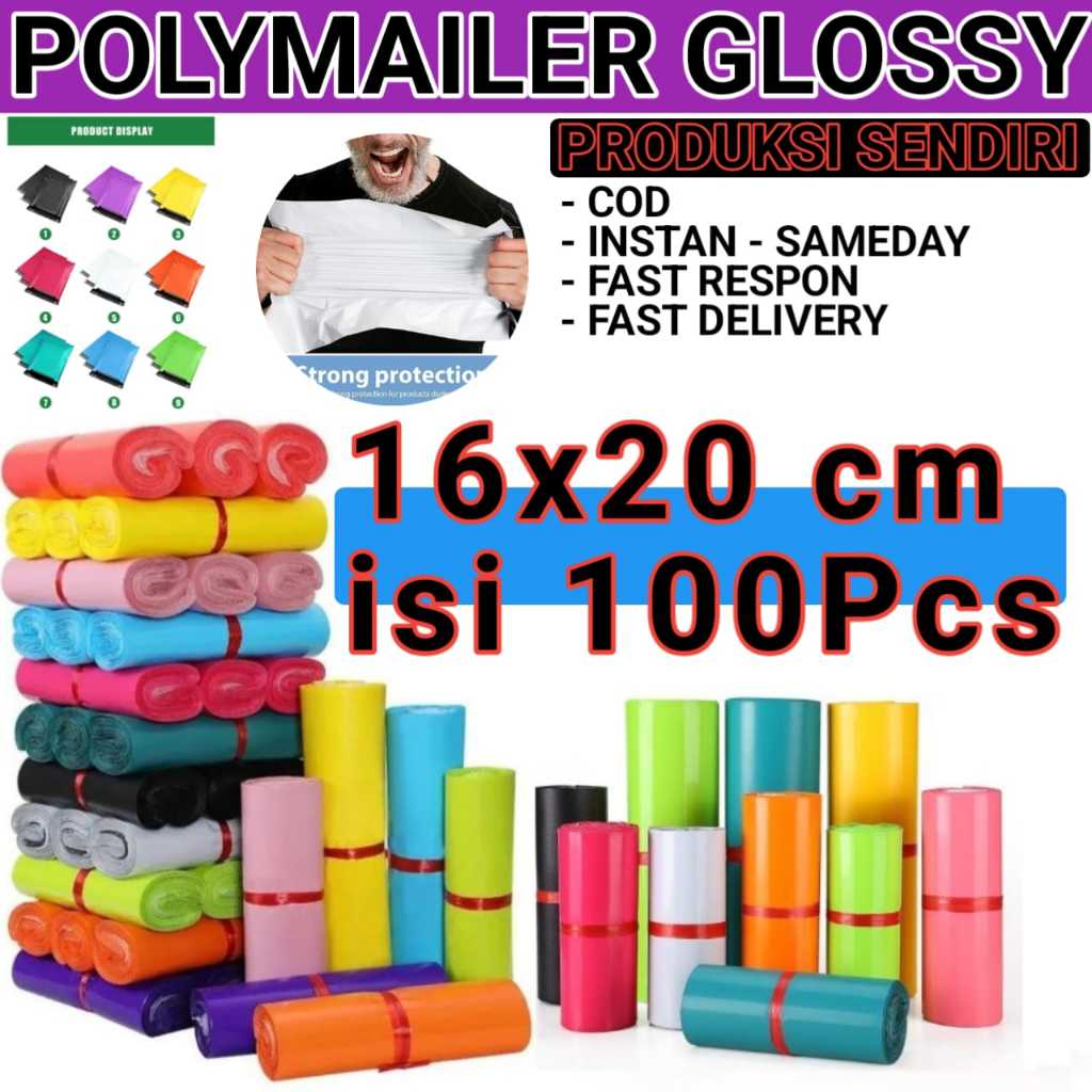 

Kantong Plastik 16x20cm Packing Polymailer Olshop TBmall Isi 100pcs Premium Warna Warni Termurah