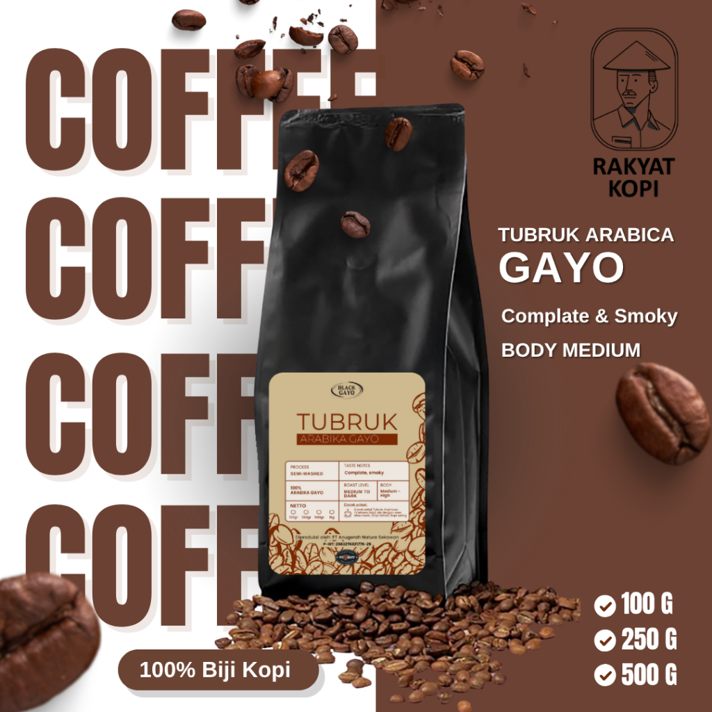 

Kopi Arabica Gayo Tubruk Instant Siap seduh 100gr 250gr 500gr | By Rakyat kopi