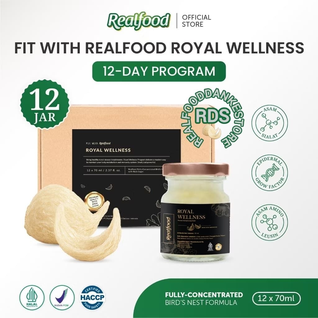 

Realfood Royal Wellness 6 Botol & 12 Botol Diskon Harga ( Minuman Sarang Burung Walet ) RDS