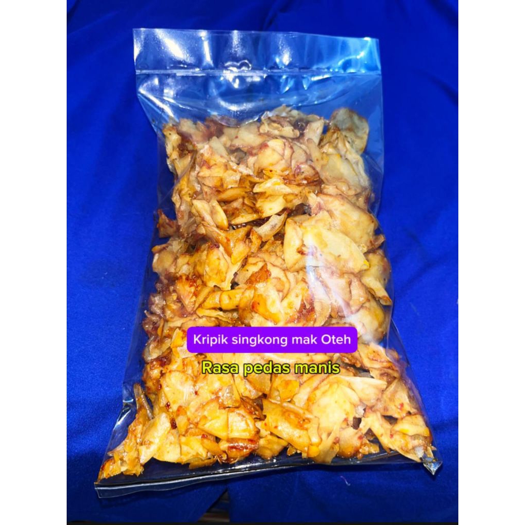 

keripik singkong mak Oteh, rasa pedas asin, rasa pedas manis, rasa original. berat perbungkus 220gr