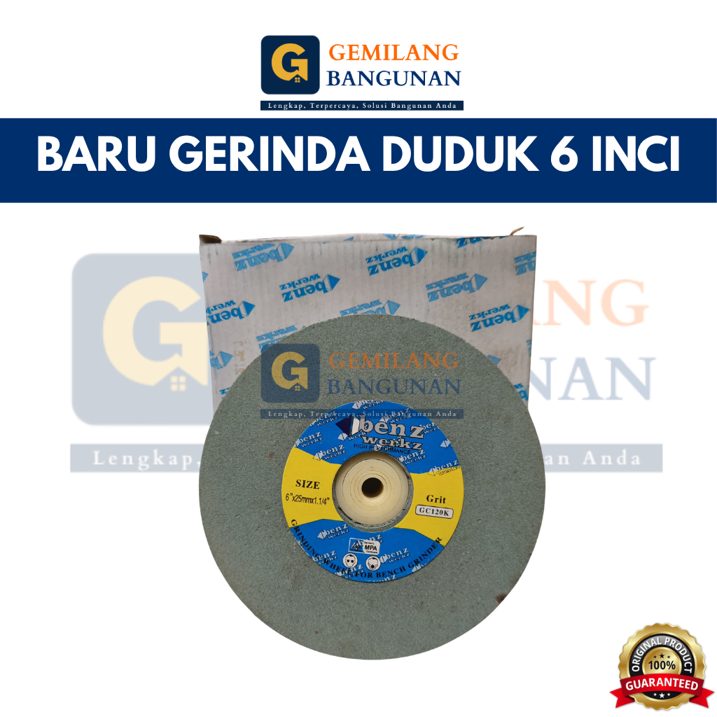 Batu Gerinda Gurinda Duduk Poles 6" / Batu Gerinda Asah Poles 6 Inci BENZ / Gurinda Asah Duduk / BEN