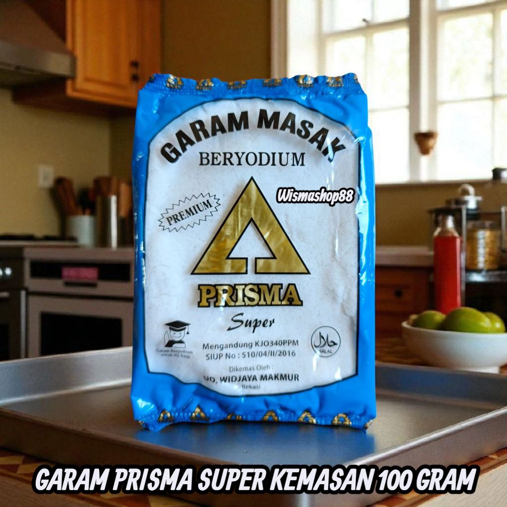 

GARAM MASAK BERYODIUM PRISMA SUPER 100 GRAM / BUMBU DAPUR / GARAM