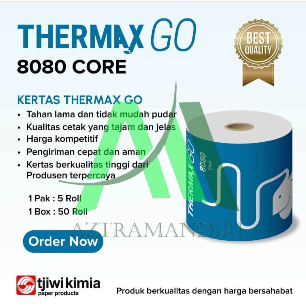 

THEMPER Kertas Thermal Struk Kasir 80x80 Hitam