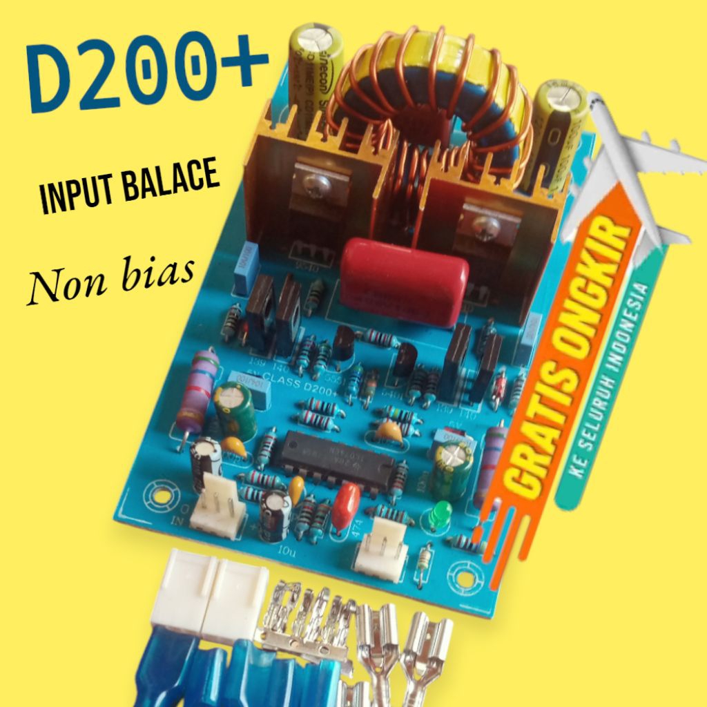 kit class D200+ non bias lengkap input balance power amplifier