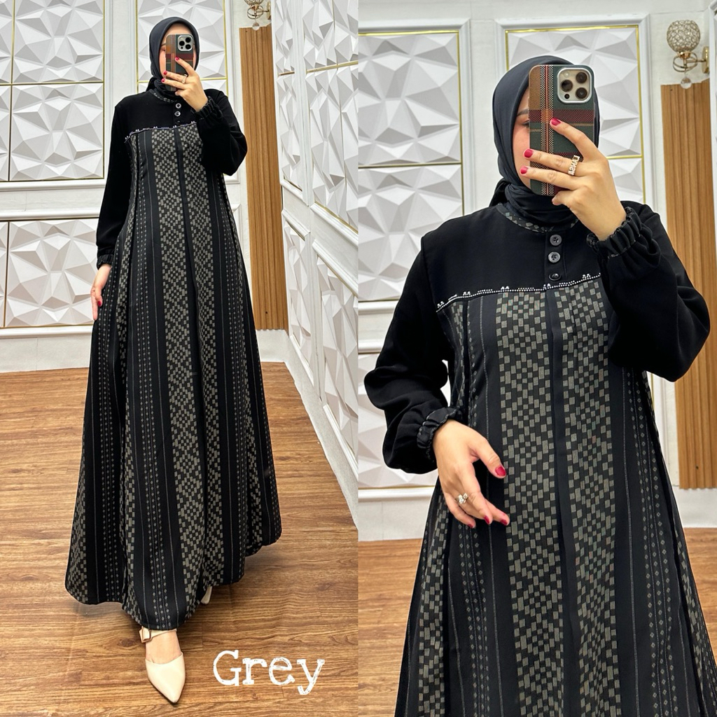 C001 Abaya Salur Prem JetBlack /Gamis Terbaru /Gamis Hitam Abaya Seragaman /Abaya pesta