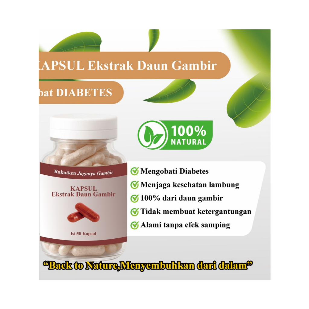

Obat Herbal Diabetes Ekstrak Daun Gambir Uncaria Turunkan Gula Darah Kapsul