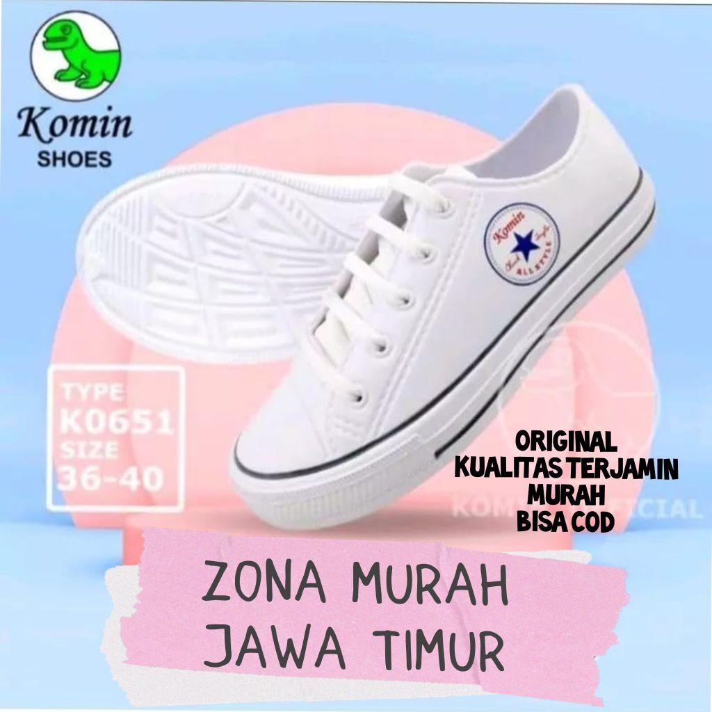 ZONA Sepatu Murah Komin Putih uk 36-40