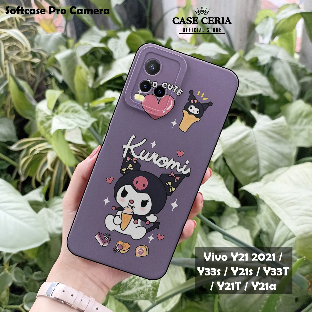 Case For Vivo Y21 2021 / Y33s / Y21s / Y33T / Y21T / Y21a – Softcase Pro Camera Motif Kartun Kuromi