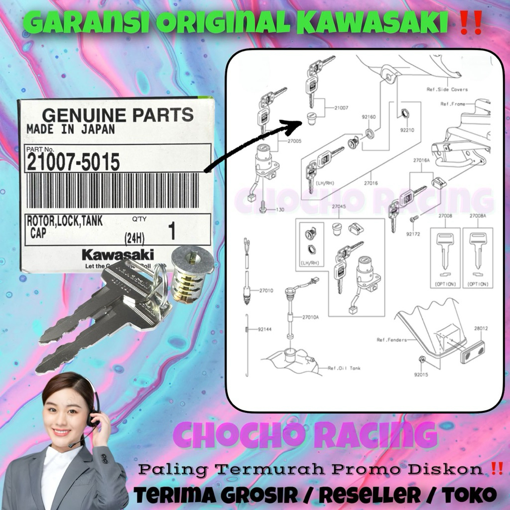 [015] PROMO DISKON - ANAK KUNCI TUTUP TENK TENGKI BENSIN NINJA R SS KIS RL VR C E J M N KR 150 KR 15