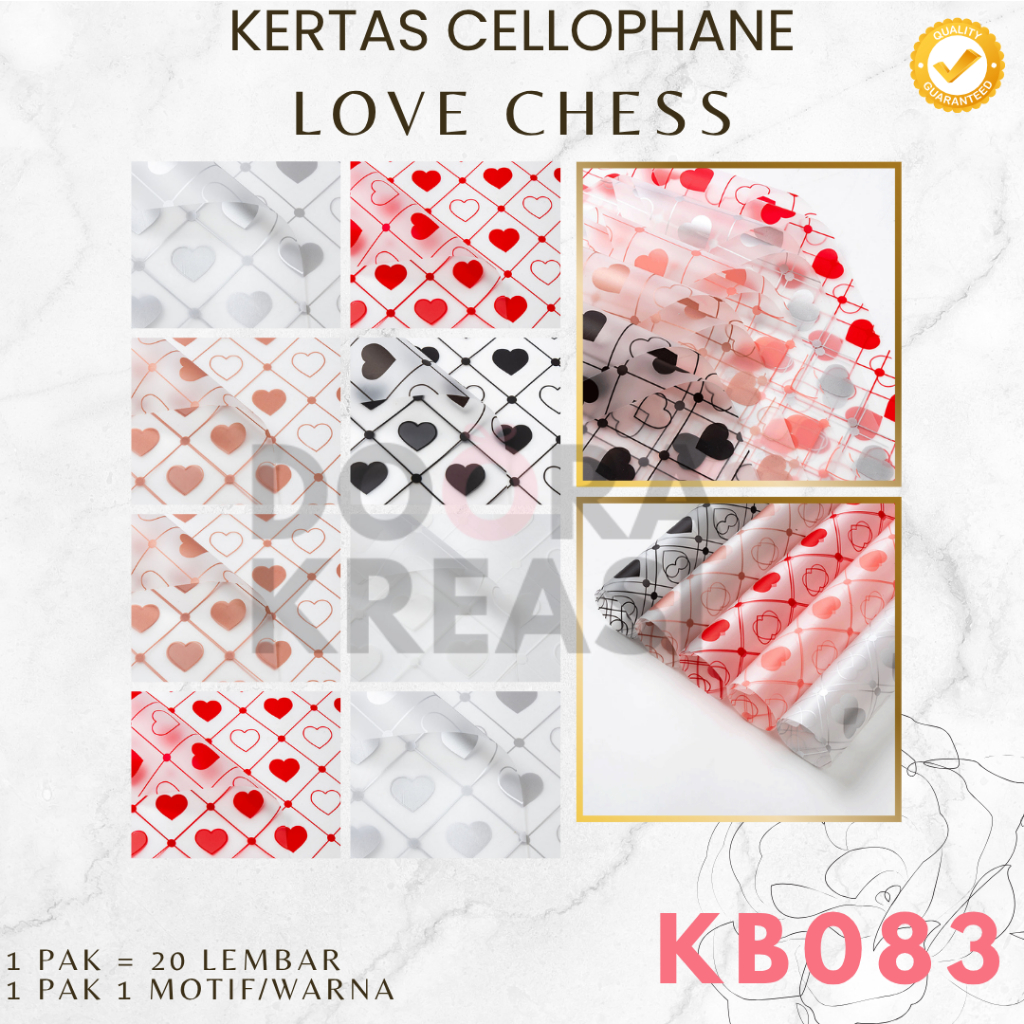 

Kertas Cellophane Buket Bunga Love Chess [Ecer]