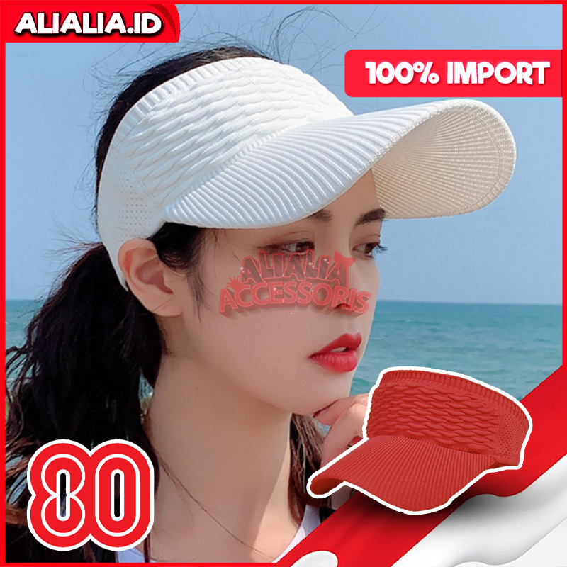 Topi Senam Wanita Summer Pantai Anti Sinar Uv Tennis Golf Aksesoris Fashion Sporty Wanita Gaya Trend