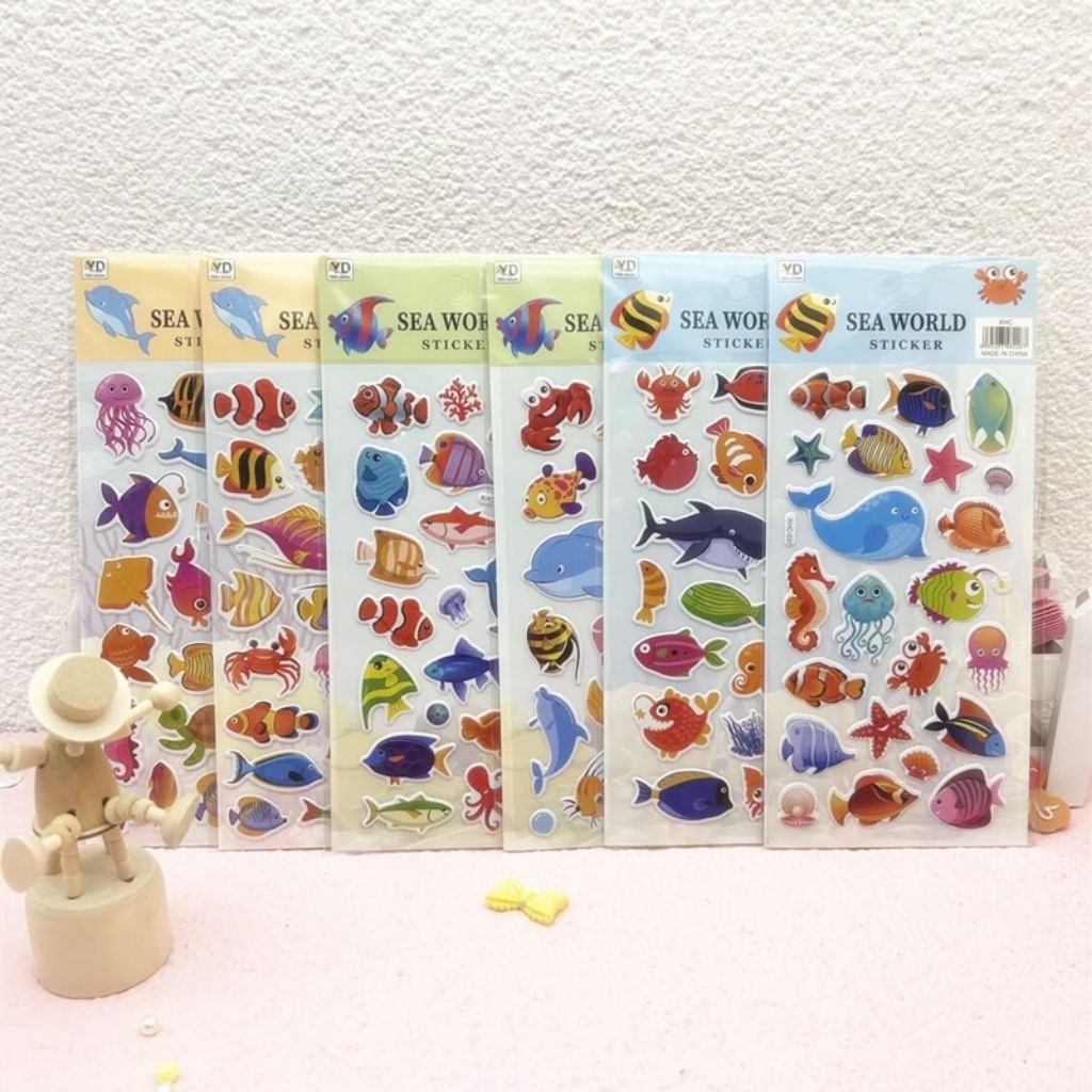 

sticker lucu stiker mainan anak dinosaurus sea world insect dressing up