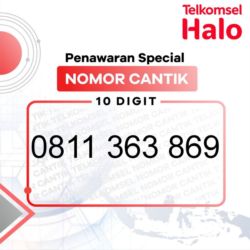 KARTU PERDANA HALO TELKOMSEL PASCABAYAR FREE DATA 50GB NOMER CANTIK 10 DIGIT