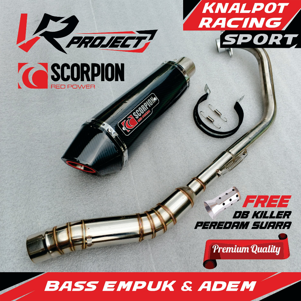 knalpot racing scorpion Karbon free DB killer Vixion R15 Fu Sonic CBR CB Megapro MX MX king bison