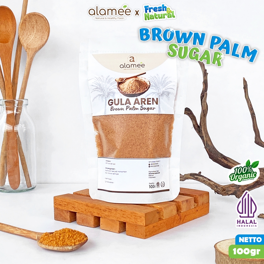 

ALAMEE Gula Aren Bubuk Organik Asli Powder Palm Sugar Premium Semut Natural Organic Organik Pure fresh and natural