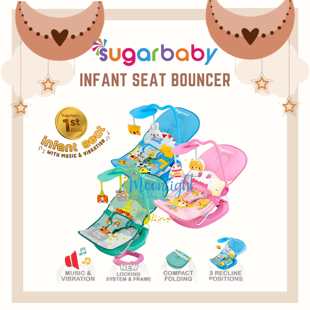 SUGAR BABY Infant Seat Bouncer Bayi 3 Recline Kursi Bayi Getar