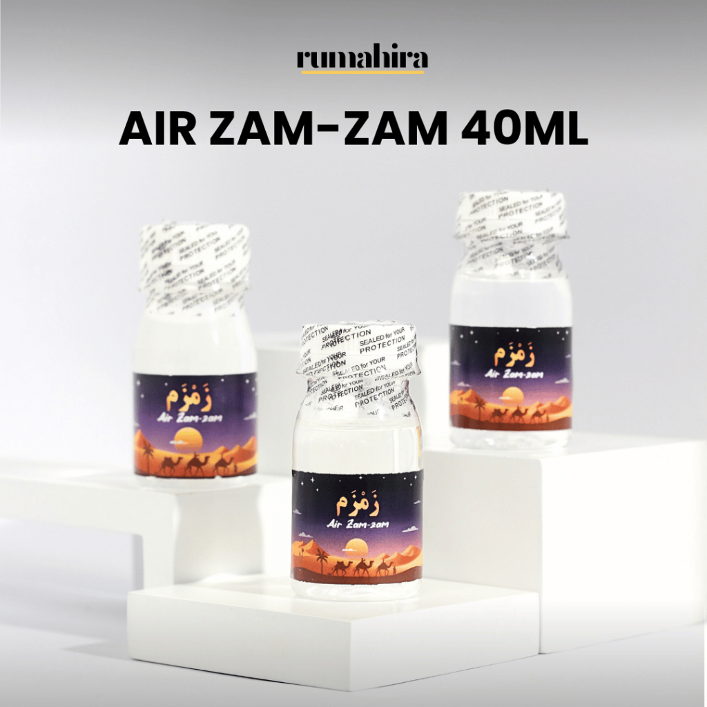 

RUMAHIRA - Air Zamzam Premium 40ml Mini Size Segel Oleh Oleh Haji & Umroh