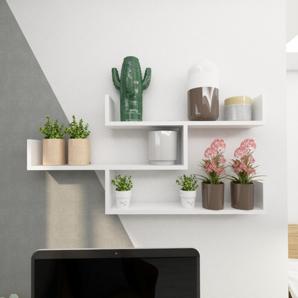 Rak Dinding Tempel  Susun Serbaguna Aesthetic Teampat Penyimpanan Pot Bunga, Buku dan Lego