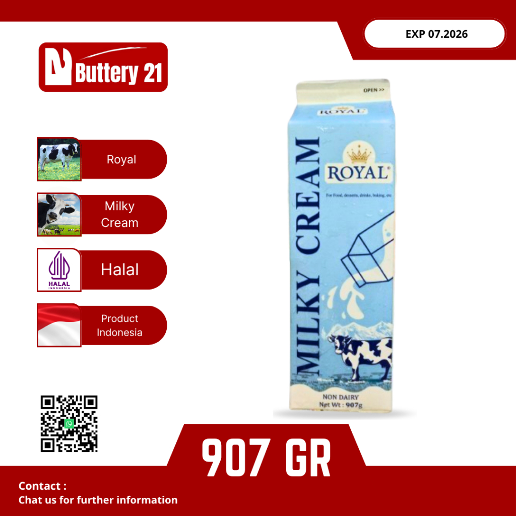 

ROYAL MILKY CREAM 907 GR/ROYAL CREAM NON DAIRY/WHIPPING CREAM ROYAL