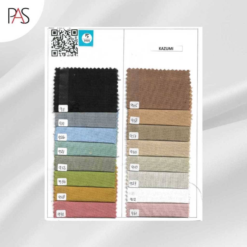 Katalog Warna Kain Linen Rami Bahan Kazumi