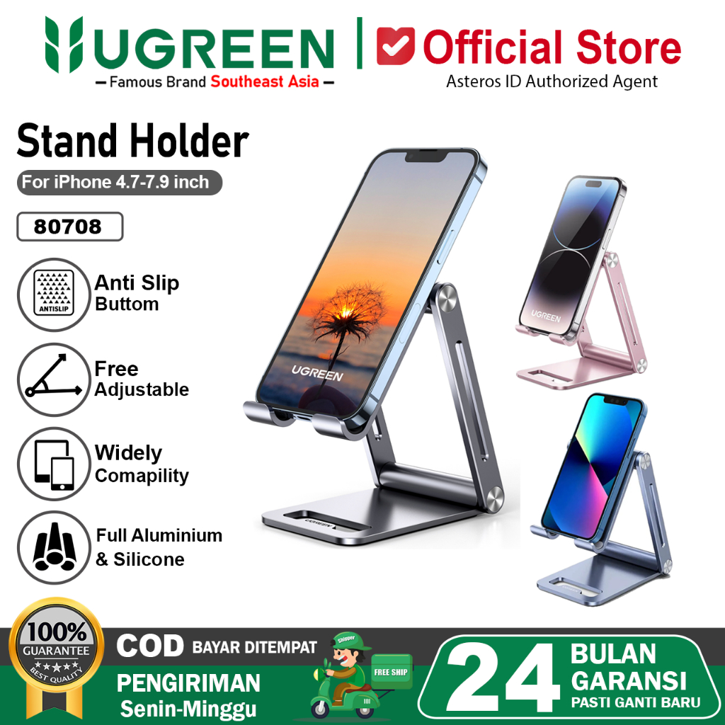 UGREEN Stand Holder Full Aluminium Dudukan HP Tablet Laptop 80708