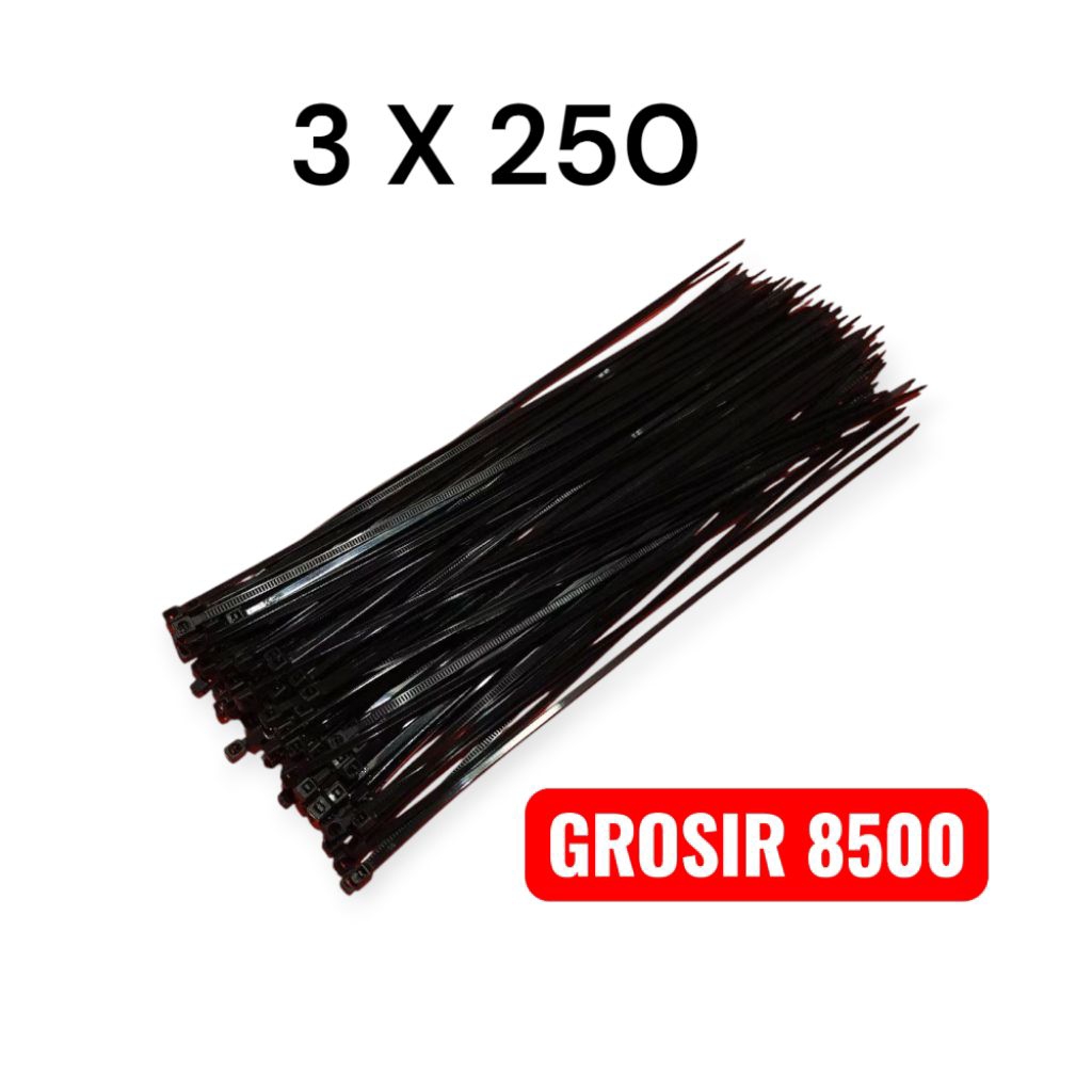 

Kabel Ties 25 CM HITAM isi 100 PCS 3 X 250 TERMURAH