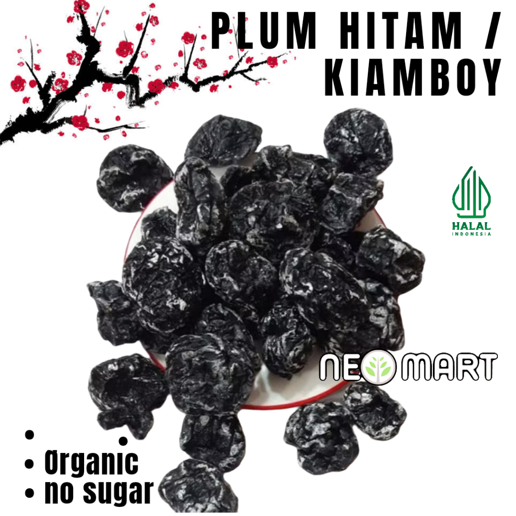 

Plum Kering 250gr/Plum Hitam/ Kiamboi Kiamboy Putih Asin Asem/ White Prune / manisan plum