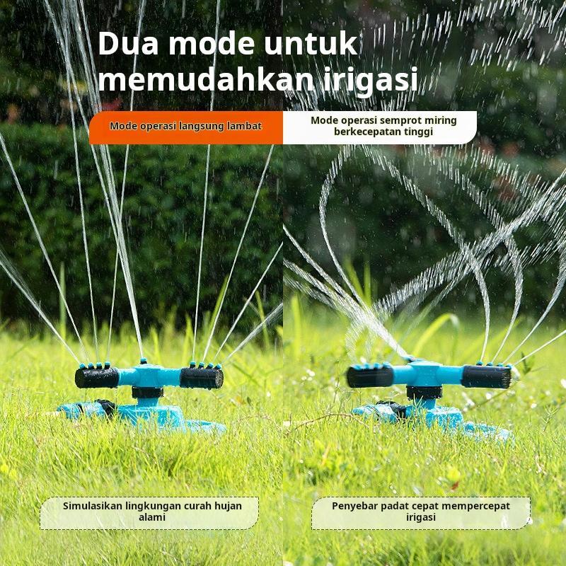 Versi independen dari sprinkler taman penyiraman otomatis sprinkler hijau rotasi 360 derajat irigasi