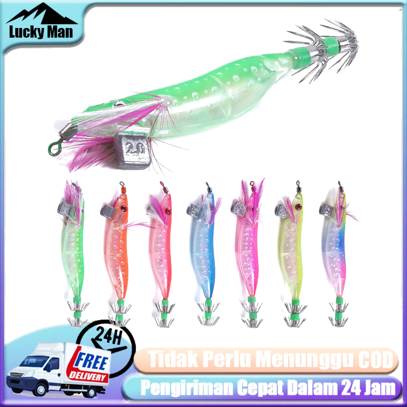 Umpan pancing cumi kail cumi bercahaya 10 cm - 9,1 g gurita cumi kayu udang umpan keras cocok untuk 