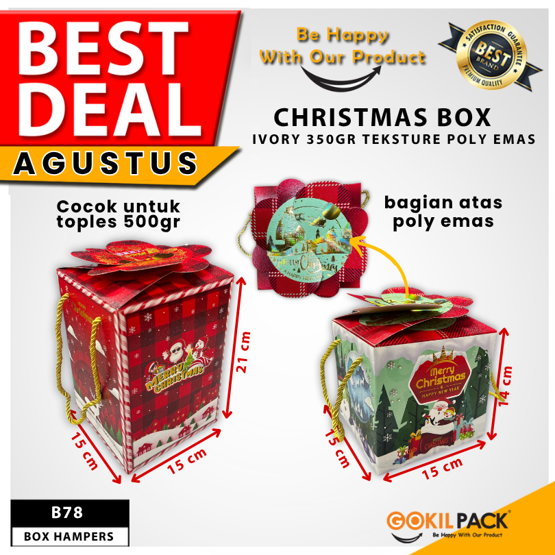 

Kotak Kue|Kotak NatalBox Hampers|Toples 500gr|Dus|Box Packaging|B78
