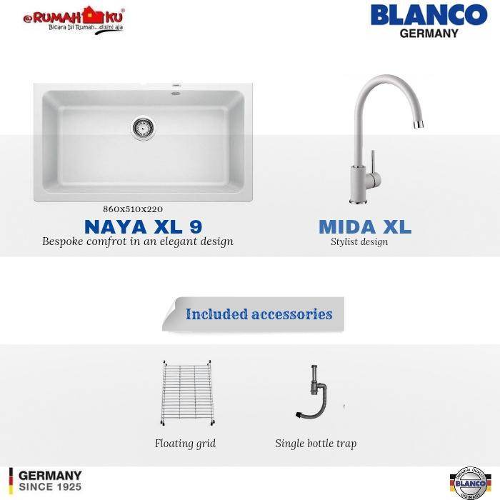 KITCHEN SINK BLANCO NAYA XL 9 SILGRANIT SINK + MIDA XL SILGRANIT
