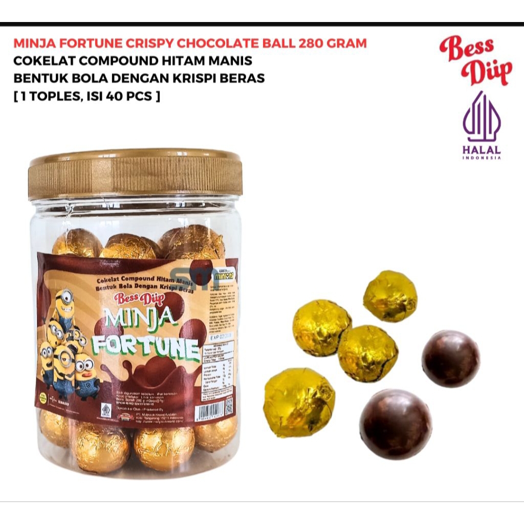 

COKLAT BESS DIIP MINJA FORTUNE 1 TOPLES ISI 40PCS
