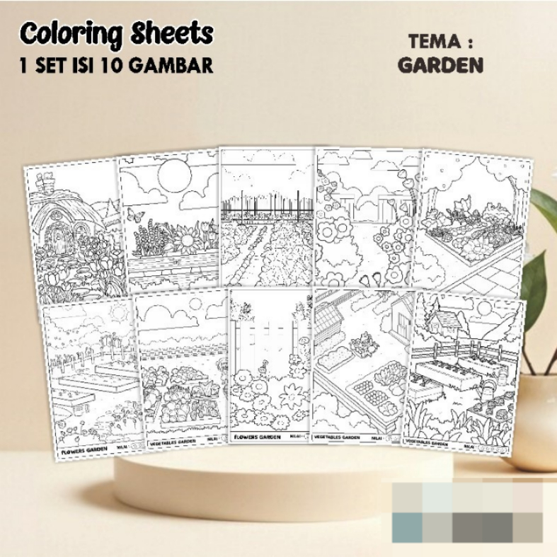 

KERTAS GAMBAR MEWARNAI TEMA GARDEN A4 ISI 10 LEMBAR - COLORING SHEET FOR KIDS READY STOCK